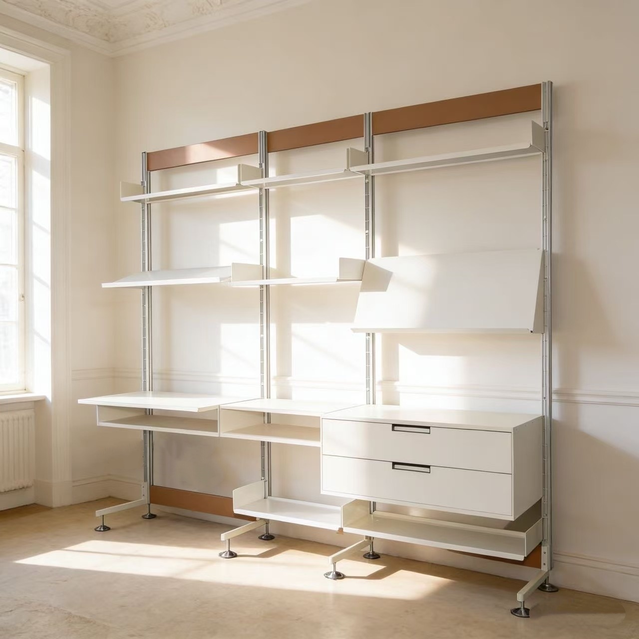 Metal Detachable Folding Storage Rack with Wheels for Assembling Living Room