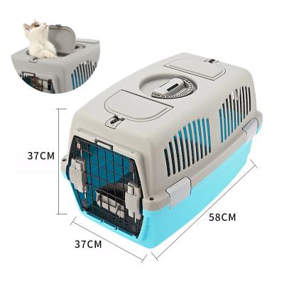 A linha aérea plástica do portador do curso do animal de estimação dos PP aprovou o transporte do canil do cão para o gato