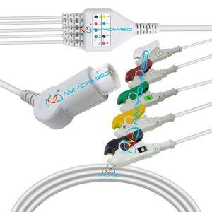 Round 12 Pin 5 Leads Philips Ecg Cable Easy Connection For ECG Monitor