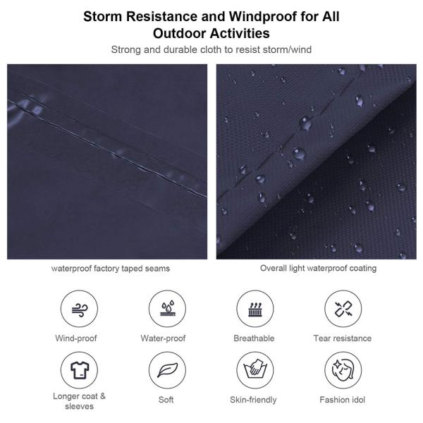 Long Raincoat, Men Rainwear, Motorcycle Riding Recycle Non-disposable Durable Rain Gear Ponchos Raincoats, thick suit