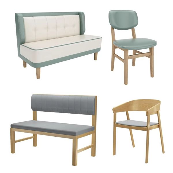 Restaurant Furniture Customized Light Luxury Dining Furniture Cafe Table and Chair Dessert Restaurant Sofa Booth Set