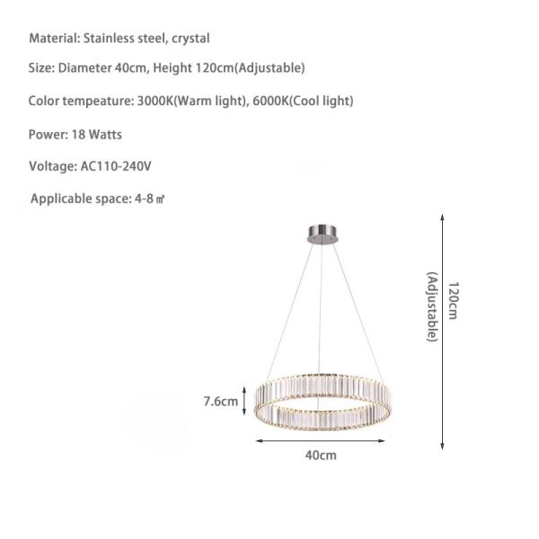 Modern Crystal Led Chandelier for Living Room Bedroom Crystal Ring Circle Chandelier(WH-CY-181)