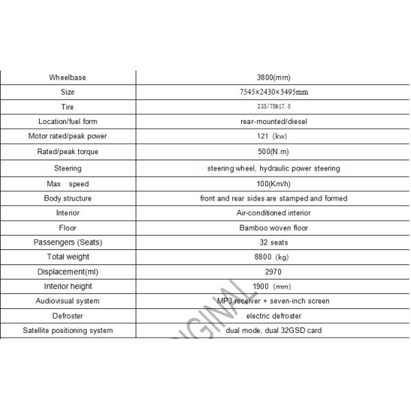 Автобус на дизельном топливе с 32 местами с автоматической коробкой передач и стандартом выбросов Евро 3
