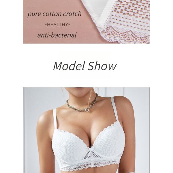 Women Sweet Sexy  Lingerie Set White Color Lace Sexy Lingerie Beautiful Underwear Matching Set Embroidered Lingerie for Women