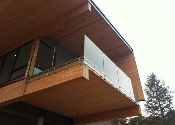 Balcony Frameless Glass Deck Railing Systems Stainless Steel Standoff 850-1200mm Height