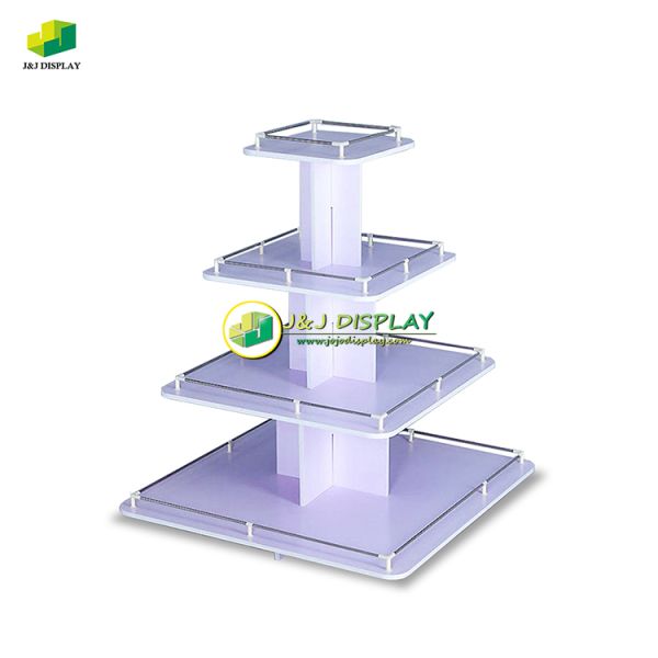 Four Sides Wooden Display Stand Heavy Duty Supermarket Racks POS