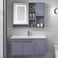 Hotel Floating Wall Mounted Solid Oak Wood Bathroom Vanity With Mirror Wash Basin