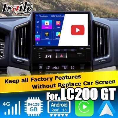 Interface de vídeo Android 13 para Toyota Land Cruiser LC200 GXR com visão traseira WiFi carplay android auto