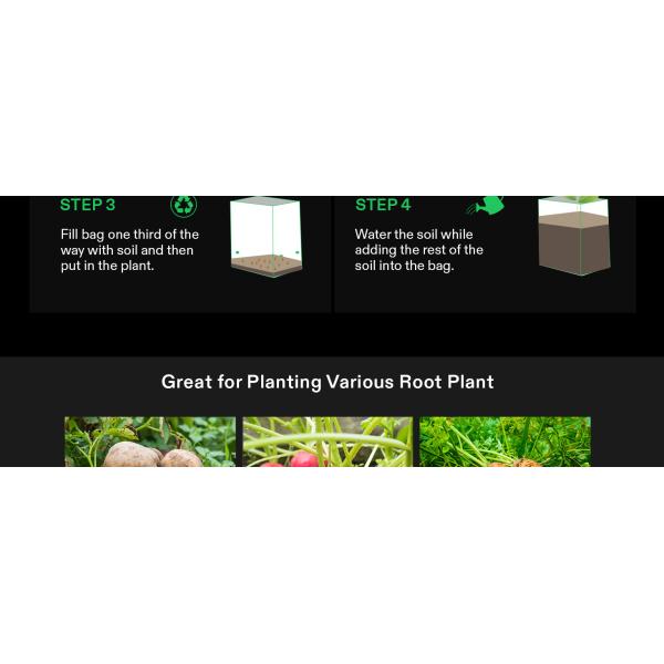 Nursery Growing Bags Large, 7.8x8.6 inches Biodegradable Fabric Seedling Grow Bag, Seed Starting Pots Pouches