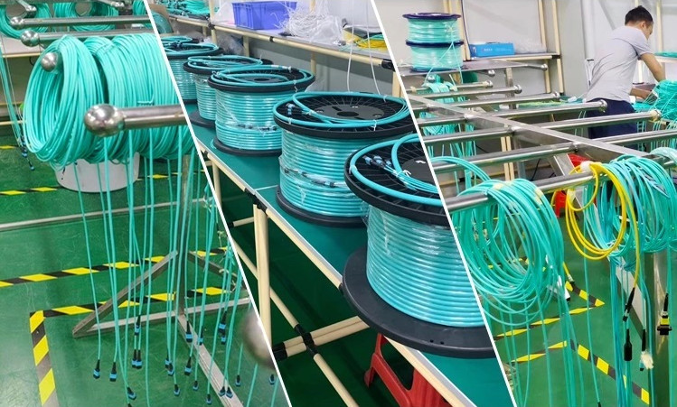 Кабель хобота оптического волокна ядра OM4 MM MTP 12 для привязывать центра данных