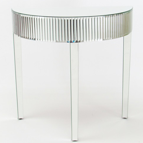 Antique Silver Mirrored Furniture Demilune Console Table Custom