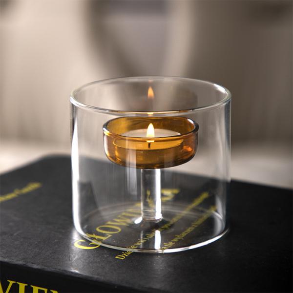 Home Decoration Sophisticated Clear Tea Light Holder for Romantic Dining and Events