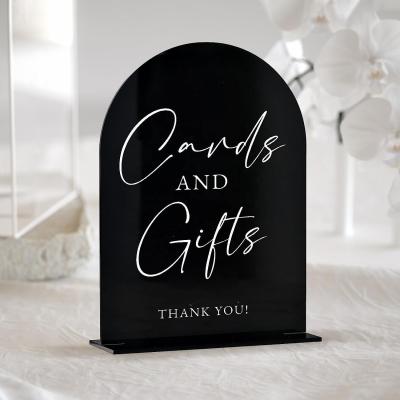 Desk Sign Menu Acrylic Holder Wedding Luxury Modern Wedding Decor Display Stand Arch Frosted