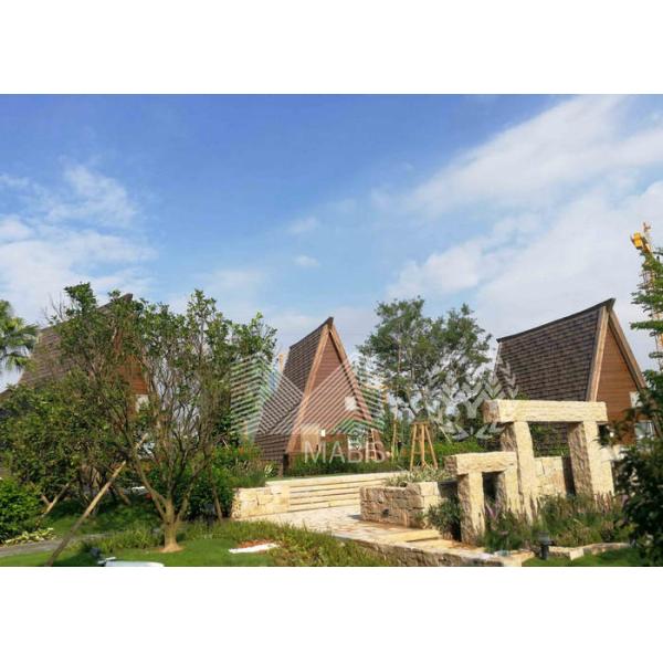 Light Steel Structure Prefabricated Wooden Houses , Prefabricated Log Homes
