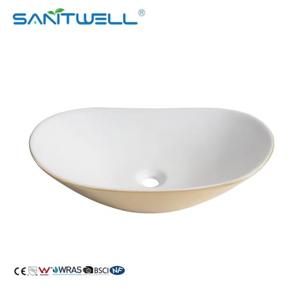 Boat Top Quality Shape Bathroom Sink Wholesale Price Ceramic Oval Wash Basin Above Counter Basin