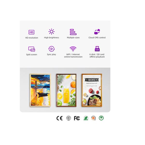 Рекламировать дюймов Signage LCD цифров деревянной рамки игрока крытый 49