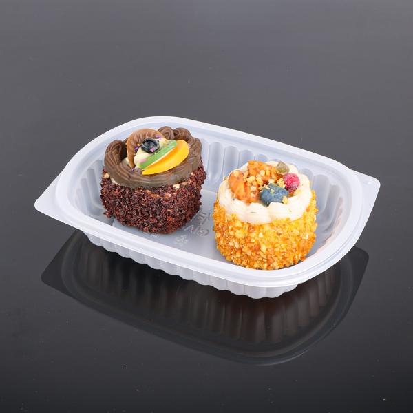 Custom PP Material Rectangle Plastic Blister Tray Food Grade 19.5*14.7*3.3 cm
