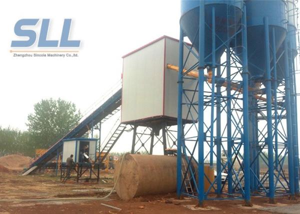 PLC Control Concrete Production Plant / Concrete Batching Machine Low Dust