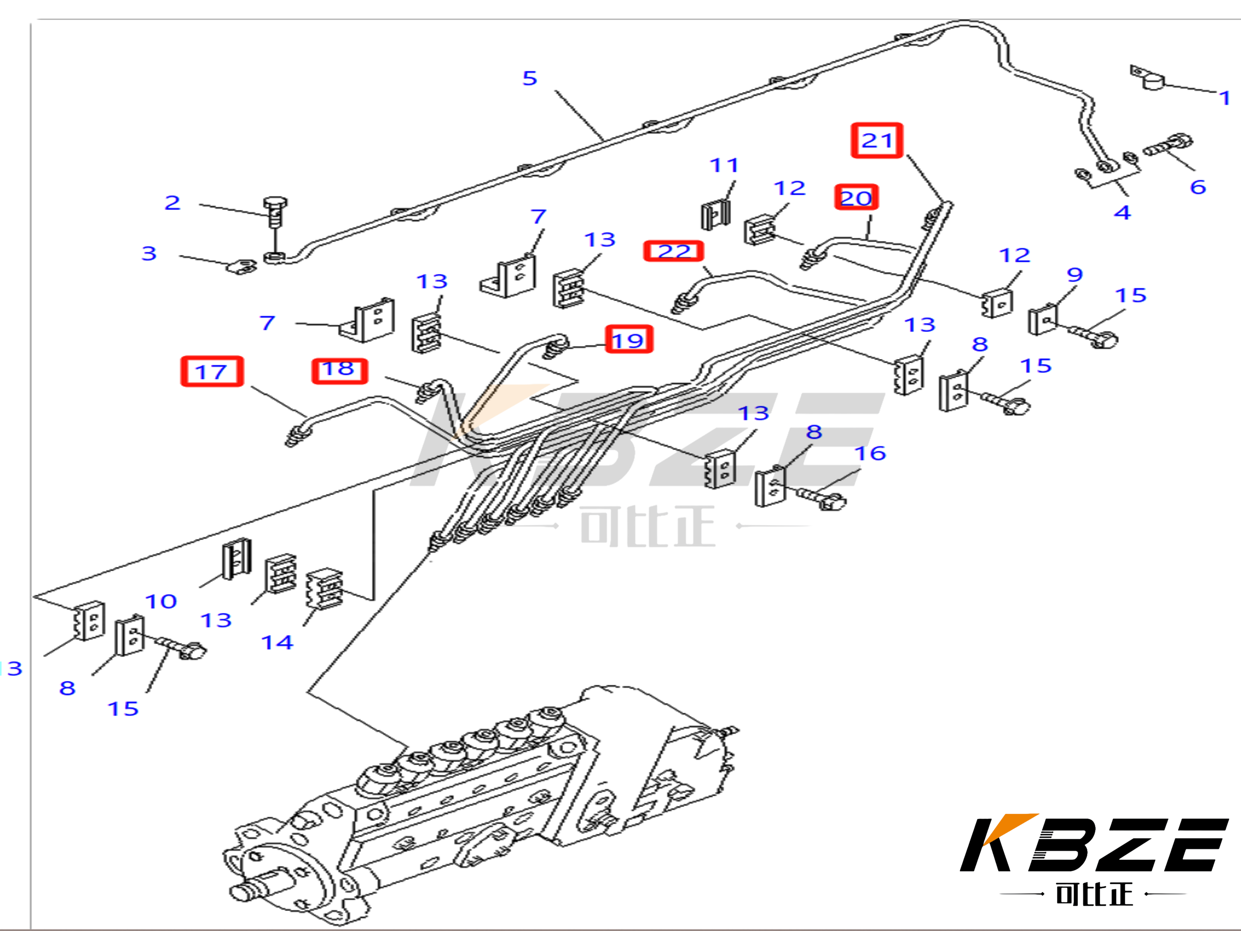 1304860H1 1304861H1 1304862H1 KOMATSU LOADER WA320 WA380 S6D114E-1 топливные линии для двигателя Cummins