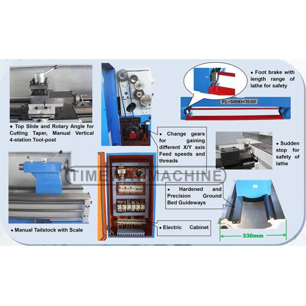 16 1600 r.p.m High Precision Metal Lathe Mini Lathe Machine Tool with 1500 KG Weight