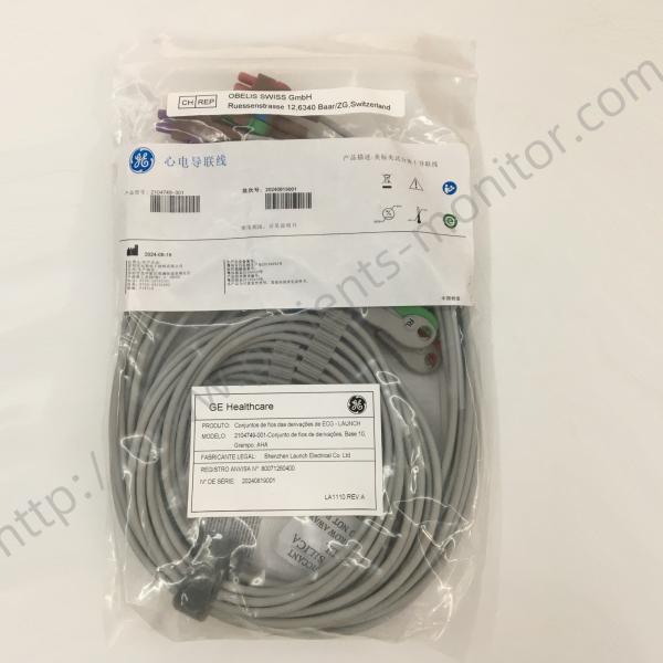 GE ECG Leadwire Set Base 10 Grabber AHA IEC 2104749-001 Leadwire And Trunk Cables Original Medical Accessory