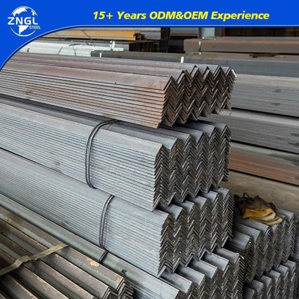 Q235 Galvanized Black Mild Steel Equal Unequal Building Hot Rolled Iron Bar Perforated Ms Steel Angle