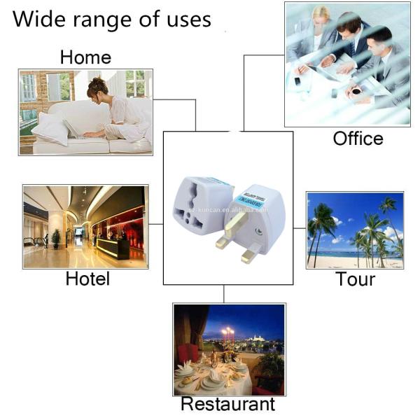 European to UK Plug Adapter 250V 10A ABS+Copper Travel Power