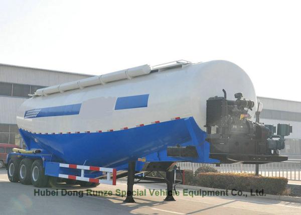 Steel Bulk Powder Cement Hauling Trailers , Cement Semi Trailer 58cbm 3 Axle