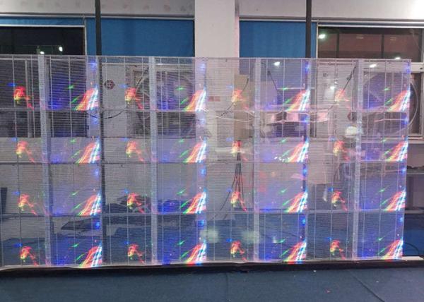 4500cd Transparent Glass LED Display , Glass Video Wall 1/14 Scan