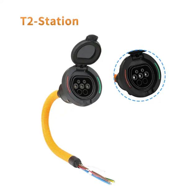 IEC 62196-2 Тип 2 Женщина Ev зарядная розетка Боковая входная дверь транспортного средства/ 16/32A 250V, 1 Фаза или 415V 3 Фаза Мужчина розетка