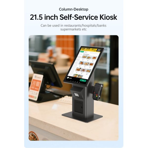 23.8 Inch Restaurant Self Service Kiosk with NFC POS Terminal LCD Android Touch Screen for Payment Self-Ordering Terminal