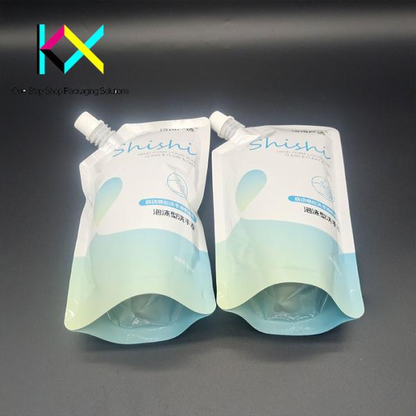 Customized Liquid Packaging Pouch with Side Nozzle Beverage Spout and Hot Foil Stamping