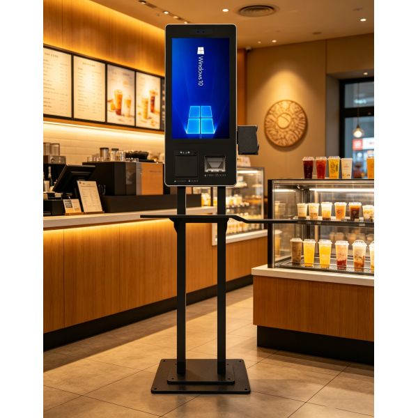 Desktop Terminal 21.5 23.8 Inch Digital Signage Self Service Ordering Register Touch Screen Payment Kiosk with Desk Stand