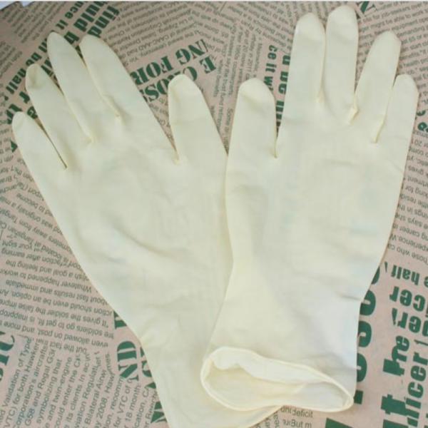 White Disposable Medical Latex Gloves Non Sterile Pvc Coated Laboratory Use