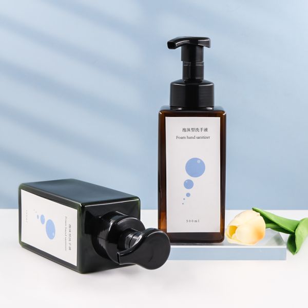 Square Design Food-Grade PET Foam Pump Bottle with Press-On Foaming Pump Head for Hygienic Dispensing