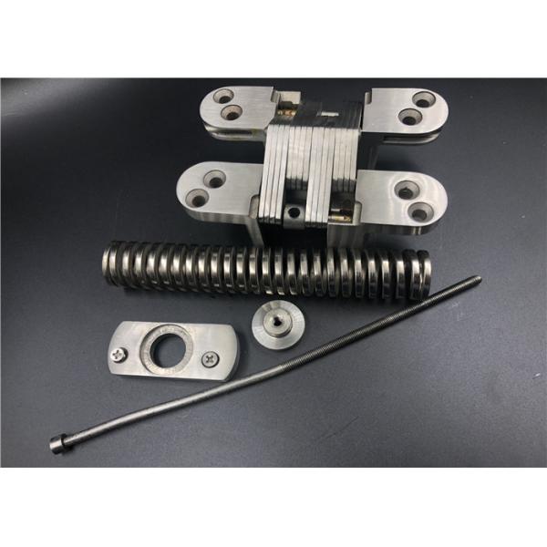 4 Mounting Holes Invisible Cabinet Hinges Stainless Steel Self Closing Spring