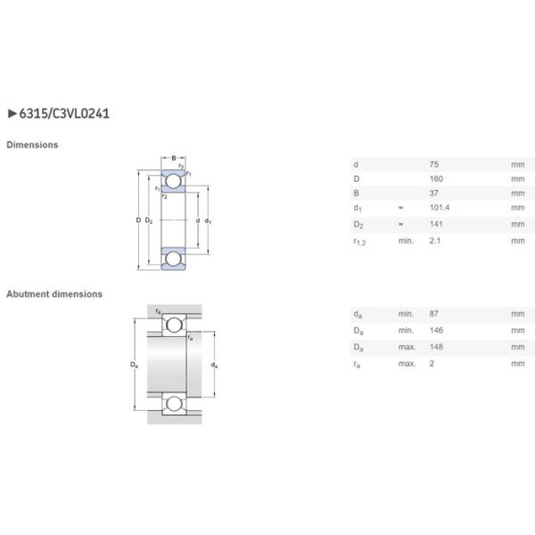 6315 M Electrically Insulated Bearings / Electric Motor Bearing Replacement