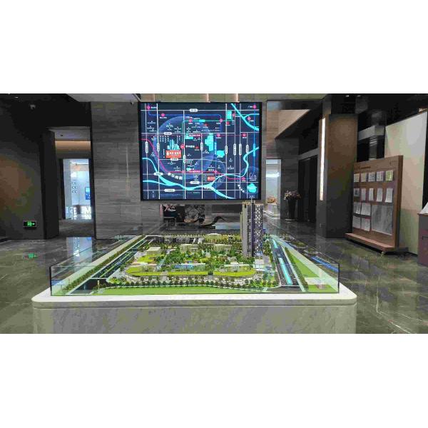 Modelo de sitio arquitectónico residencial para bienes raíces, maqueta a escala