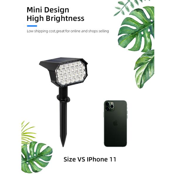 24 Leds Solar Led Street Light Lamp for Pathway Courtyard Landscape Lawn Spike Wall