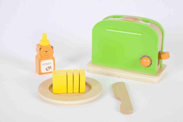 Toddler'S Wooden Toaster Toy , Soild Wood Childrens Play Kitchen Sets