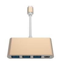 Le cuivre bidon 3A 5Ggbs DACTYLOGRAPHIENT C à l'adaptateur de hub d'USB 3,1 PD+3*USB3.0 USB