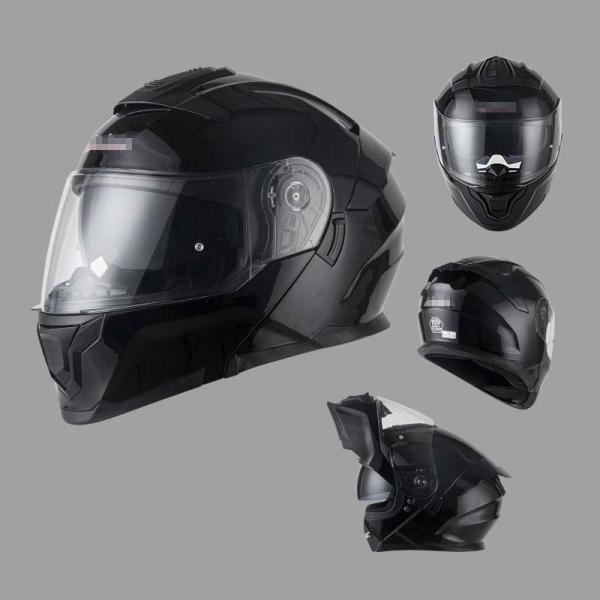DOT certified flip up motorcycle helmet with double PC visor and EPS impact foam liner