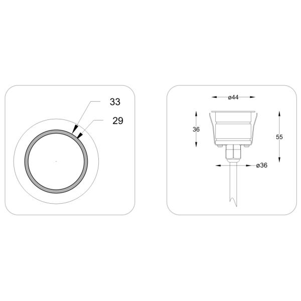 Indoor Outdoor Aluminum Recessed LED Wall Lights IP67 Stairs Light