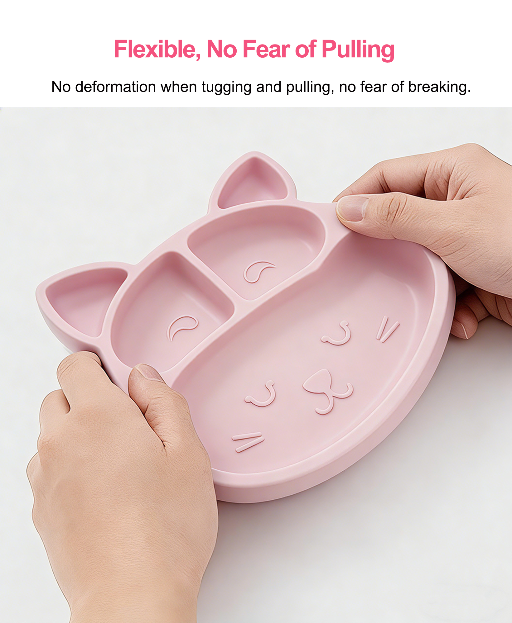 Silicone Baby Tableware Set Colorful Fox Plate Toddler Feeding Tableware Anti Spill Stain Resistant Mealtime Dish
