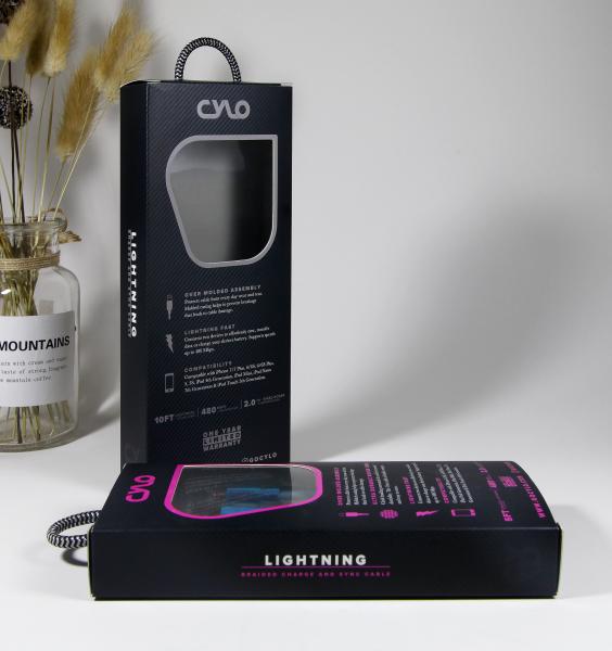 Custom Logo 300gsm paper Data Cable Packaging Box Retail Blister Pack With 4c Printing