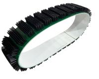 Les poils en nylon noirs câblent la brosse de ceinture de PVC d'anneau avec l'espacement