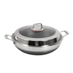 High Capacity Kitchen Wok Pan 18 / 10 Stainless Steel  Non Stick
