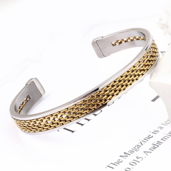 C-shaped fashion titanium steel chain bracelet 18k gold women's jewelry wholesale stainless steel jewelry accessories