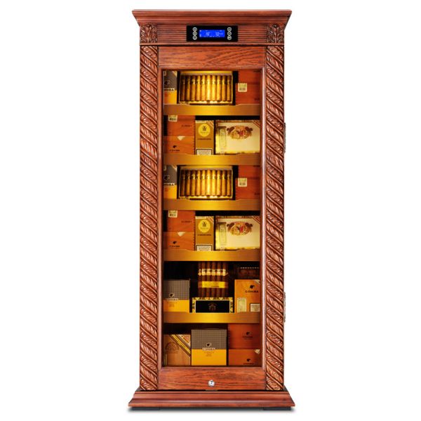 Intelligent Climate Control Solid Wood Cigar Cooler Humidifier Cabinet With Lock