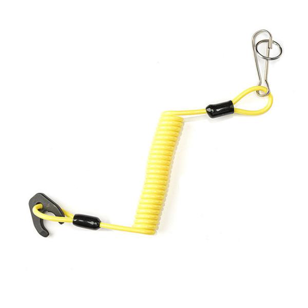 Anti Drop Using Yellow Spring Coil Lanyard Jet Ski With Swivel